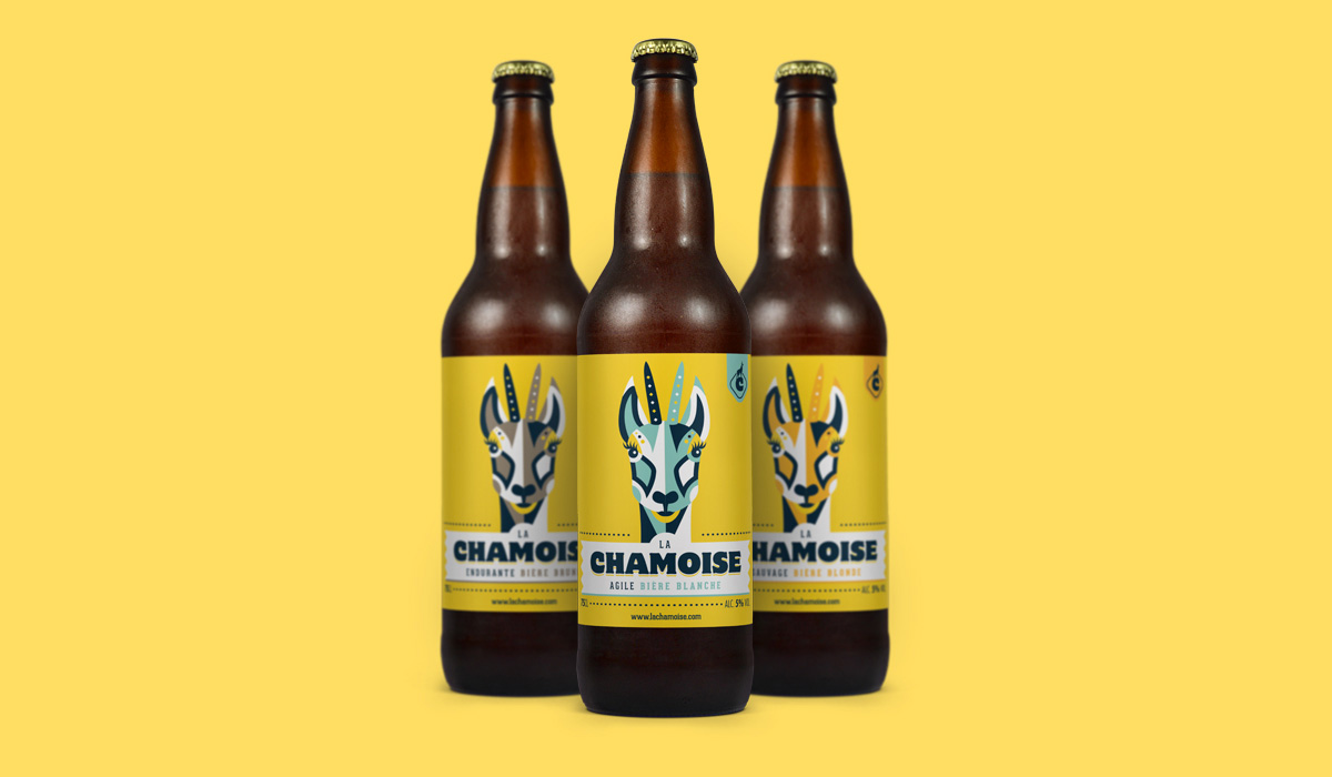 Packaging étiquette de bière La Chamoise brasserie à Niort