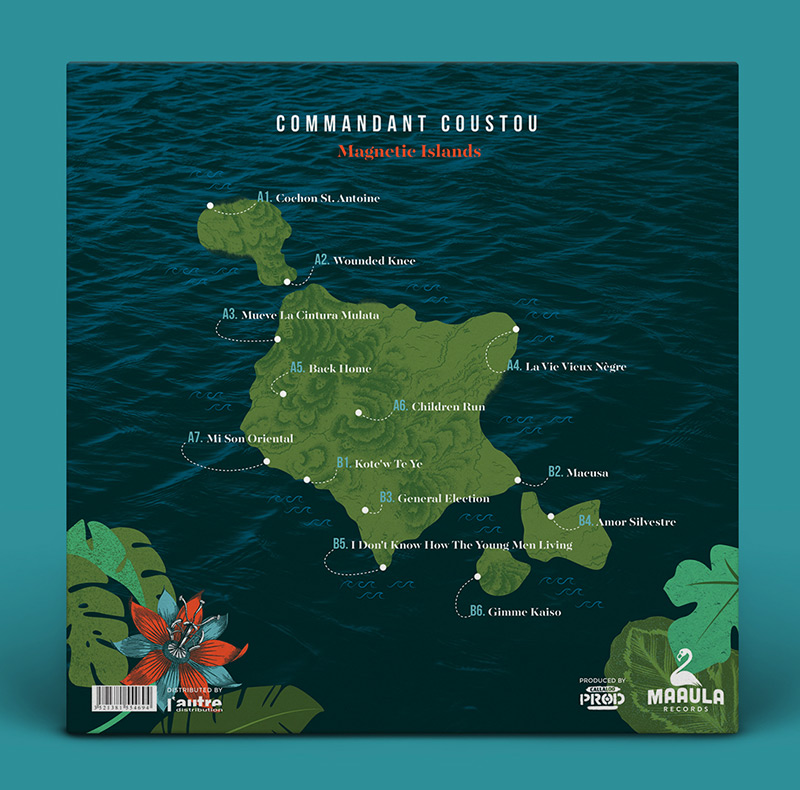 Verso pochette disque Commandant Coustou Magnetic Islands