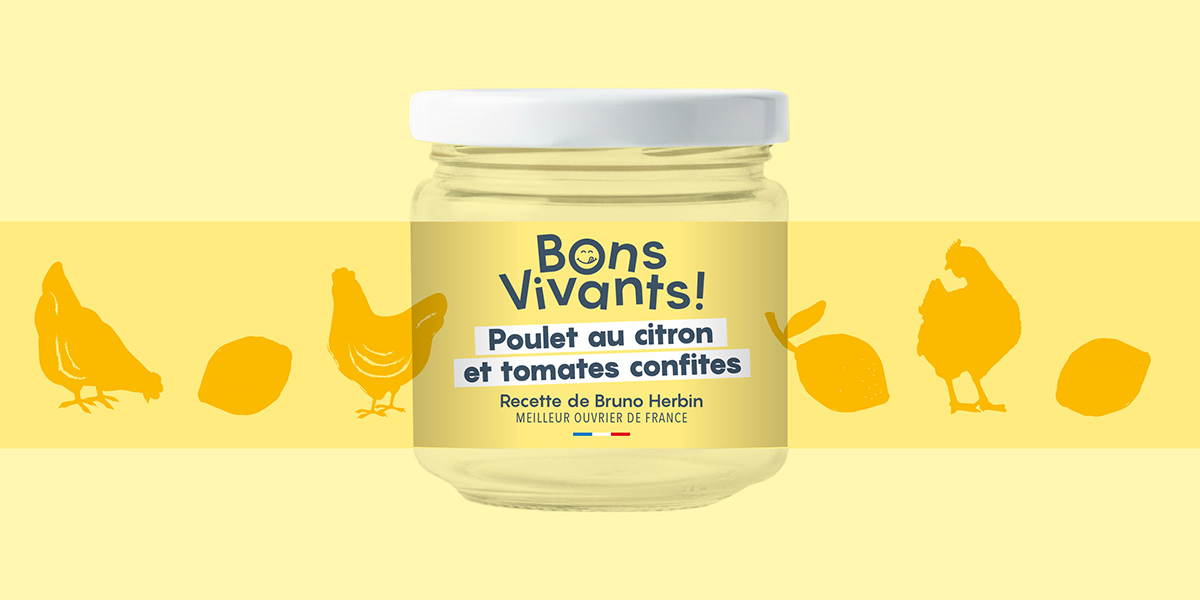 Étiquette Bons Vivants épicerie fine, Poulet au citron